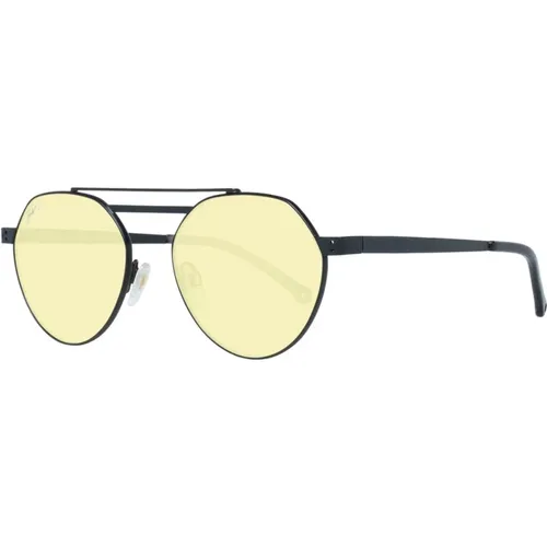 Ovale Metallrahmen Sonnenbrille mit Gelben Gläsern , unisex, Größe: ONE Size - Hally & Son - Modalova