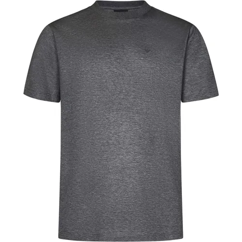 Grey T-shirts and Polos with Micro Eagle Logo , male, Sizes: XL, L - Emporio Armani - Modalova