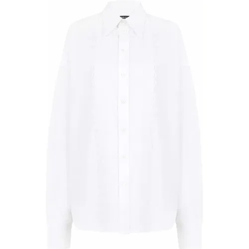 Cotton Broderie Anglaise Shirt , female, Sizes: M, S - Dolce & Gabbana - Modalova