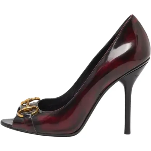 Pre-owned Leather heels , female, Sizes: 7 UK - Gucci Vintage - Modalova