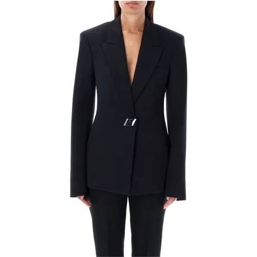 Schwarzer Single Breast Blazer Jacke - The Attico - Modalova