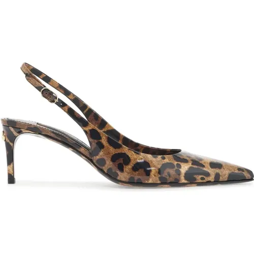 Leopard Print Slingback Pumps , female, Sizes: 3 UK, 7 UK, 5 UK, 4 UK, 6 UK - Dolce & Gabbana - Modalova