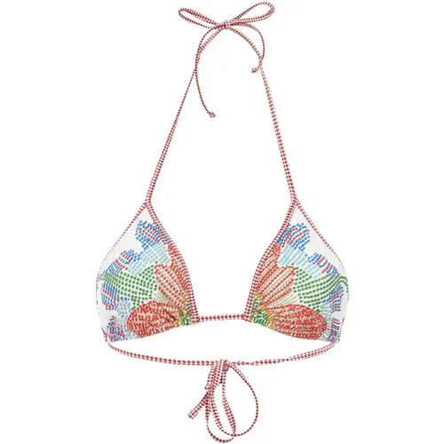 Verstellbares Grenadilla Print Bikini Top,Swimwear,Liberty Bikini Top,Verstellbares Borboni Bikini-Oberteil - La DoubleJ - Modalova