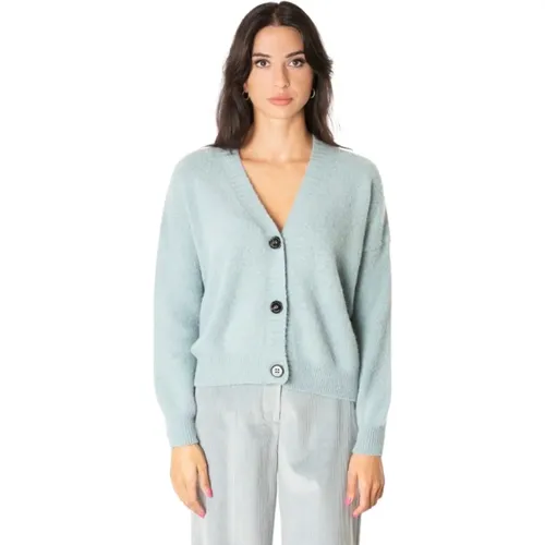 Misty Mint Cardigan mit Knopfverschluss , Damen, Größe: S - Max Mara Weekend - Modalova