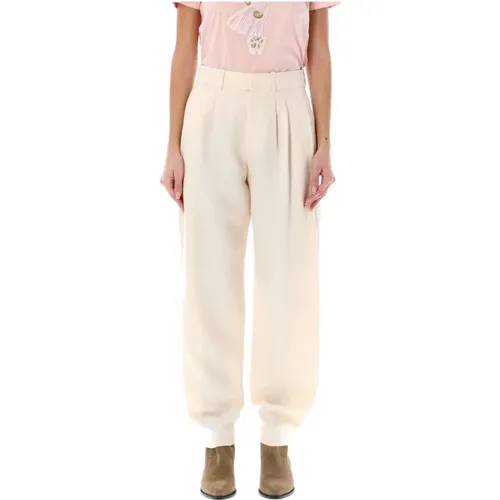 Pleated Butter Trousers , female, Sizes: XS - Ralph Lauren - Modalova