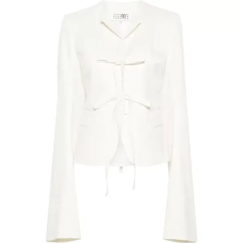 Italian Twill Blazer with Extra-Long Sleeves , female, Sizes: S, XS, M - MM6 Maison Margiela - Modalova