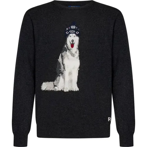 Kaschmir Husky Hund Pullover Grau , Herren, Größe: XL - Polo Ralph Lauren - Modalova