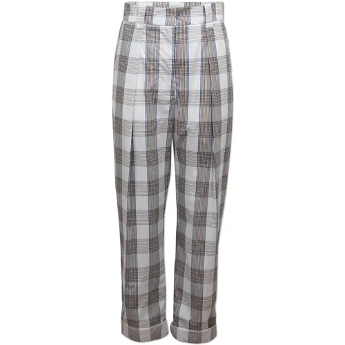 Checked Cotton Loose Fit Trousers , female, Sizes: L, M, S - BAUM UND PFERDGARTEN - Modalova