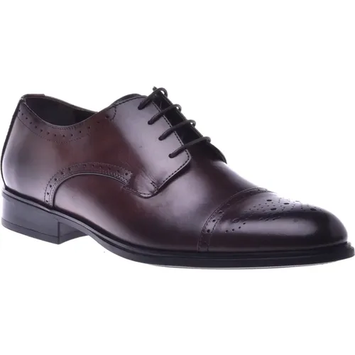 Lace-ups in dark calfskin , male, Sizes: 7 UK, 12 UK, 11 UK, 9 1/2 UK, 8 UK, 6 UK, 9 UK, 10 UK, 7 1/2 UK - Baldinini - Modalova