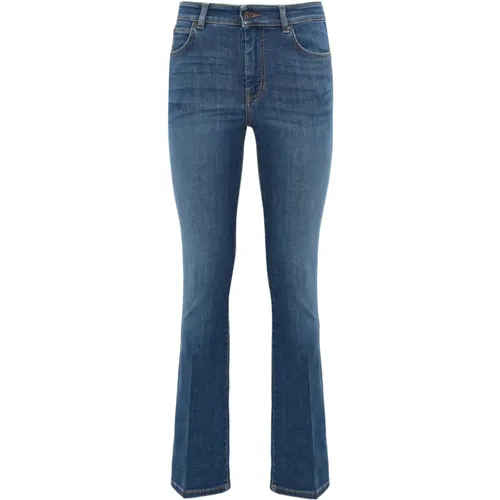 Denim Cropped Flare Hose , Damen, Größe: M - Max Mara Weekend - Modalova