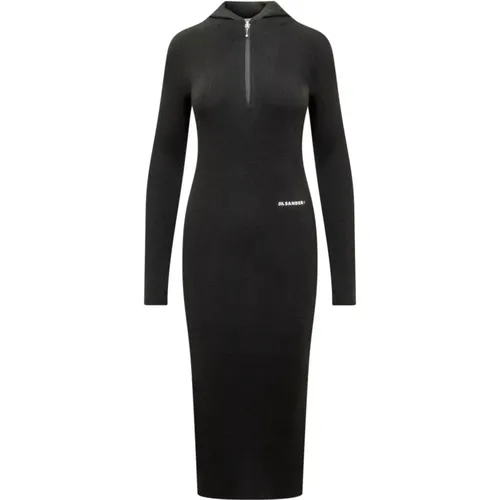 Ribbed Hooded Dress , female, Sizes: S - Jil Sander - Modalova