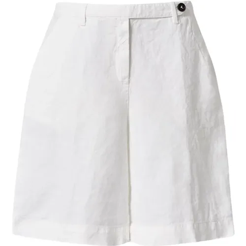 Leinen Bermuda Shorts Lockere Passform , Damen, Größe: XS - Massimo Alba - Modalova