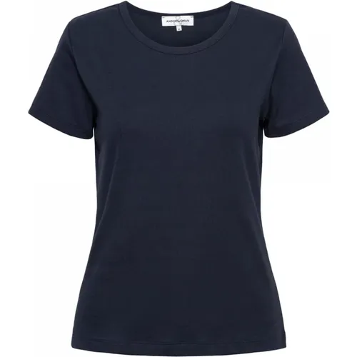 Geripptes T-Shirt mit kurzen Ärmeln , Damen, Größe: 3XL - &Co Woman - Modalova