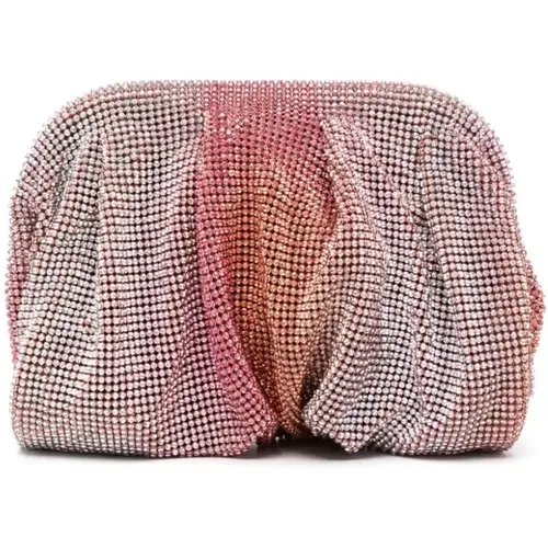 Raspberry Crystal Clutch Bag , female, Sizes: ONE SIZE - Benedetta Bruzziches - Modalova