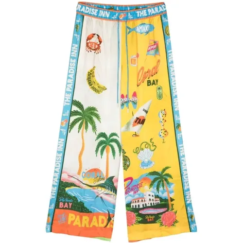 Paradiso printed wide-leg trousers , female, Sizes: S - Alemais - Modalova
