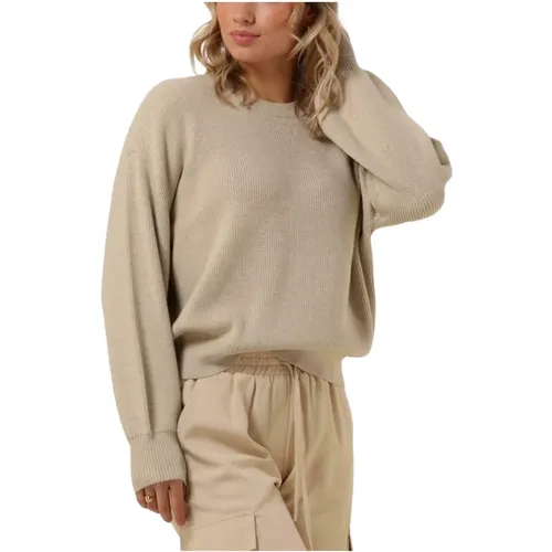 Sandfarbener Pullover für Damen , Damen, Größe: L - moss copenhagen - Modalova