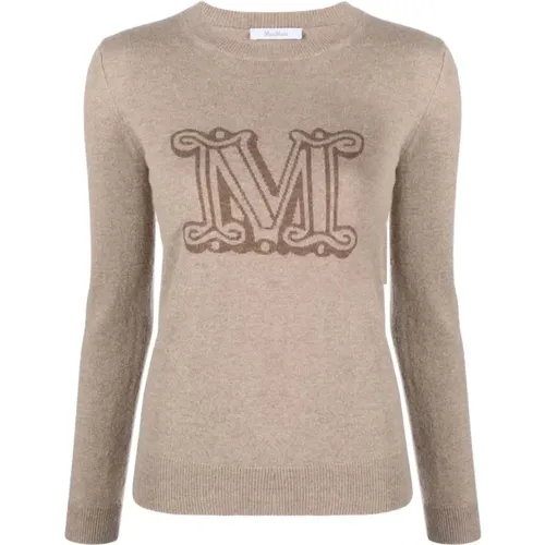 Intarsia-Knit Logo Sweater , female, Sizes: XS - Max Mara - Modalova