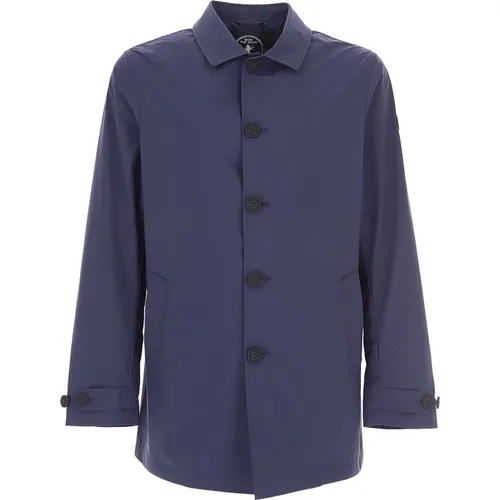 Blaue Einreiher Mantel für Frauen , Damen, Größe: L - Save The Duck - Modalova