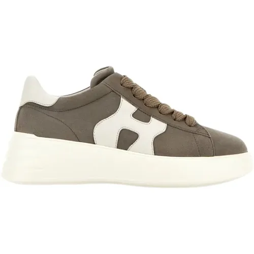 Suede Sneakers with Wavy Side , female, Sizes: 3 1/2 UK, 2 UK, 5 1/2 UK, 4 1/2 UK, 6 UK, 2 1/2 UK, 4 UK, 3 UK, 5 UK - Hogan - Modalova