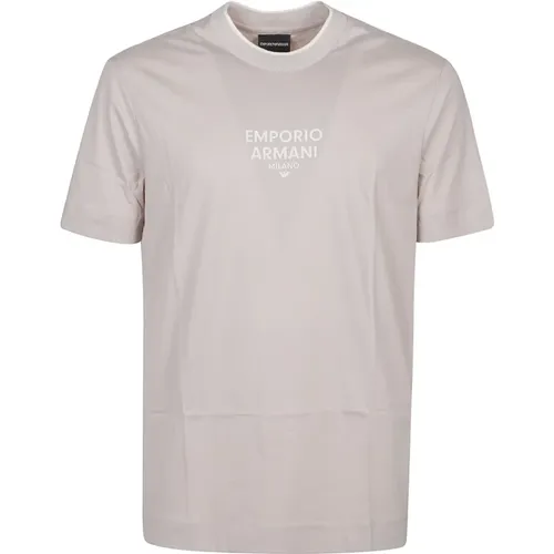 Klassisches Avorio T-Shirt , Herren, Größe: L - Emporio Armani - Modalova