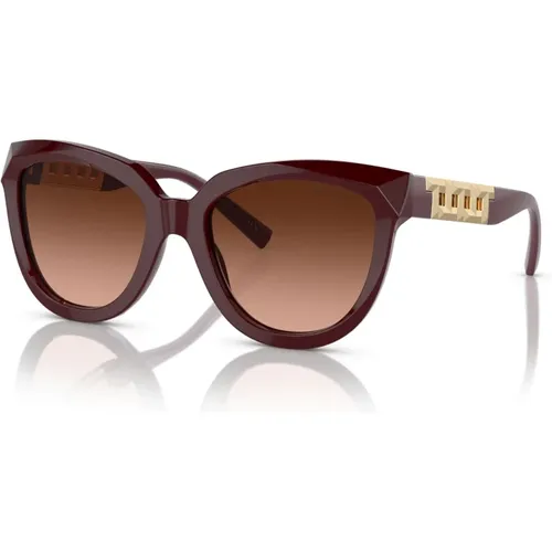 Red /Pink Grey Shaded Sunglasses , female, Sizes: 53 MM - Tiffany - Modalova