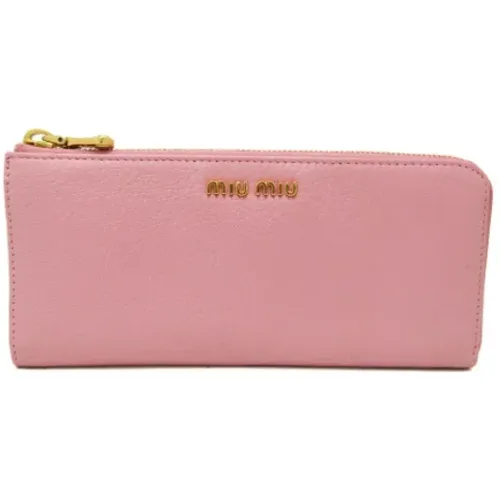 Pre-owned Leather wallets , female, Sizes: ONE SIZE - Miu Miu Pre-owned - Modalova