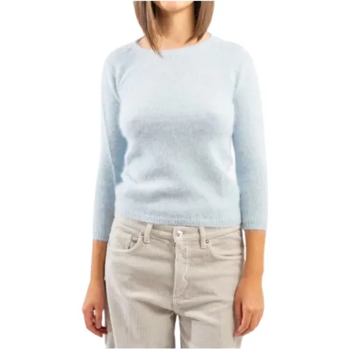 Slim Fit Angora Sweatshirt , female, Sizes: S - Roberto Collina - Modalova
