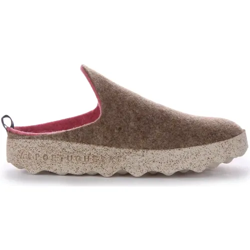 Wool Felt Slipper Shoes Taupe Women , female, Sizes: 5 UK, 7 UK, 6 UK, 8 UK - Asportuguesas - Modalova