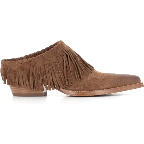 Fringed Suede Sandals , female, Sizes: 7 UK - Sartore - Modalova