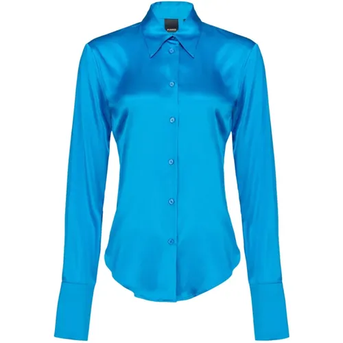 Silk satin shirt , female, Sizes: XS, L - pinko - Modalova