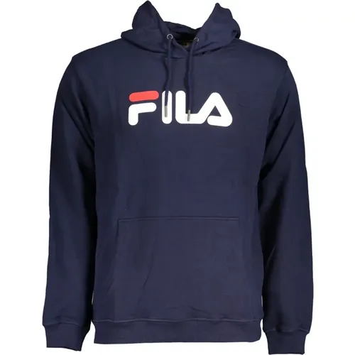 Blaue Kapuzenpullover mit Druck , Herren, Größe: M - Fila - Modalova