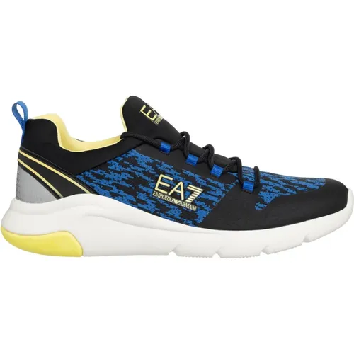 Abstract Multicolour Lace-Up Sneakers , male, Sizes: 8 1/2 UK - Emporio Armani EA7 - Modalova