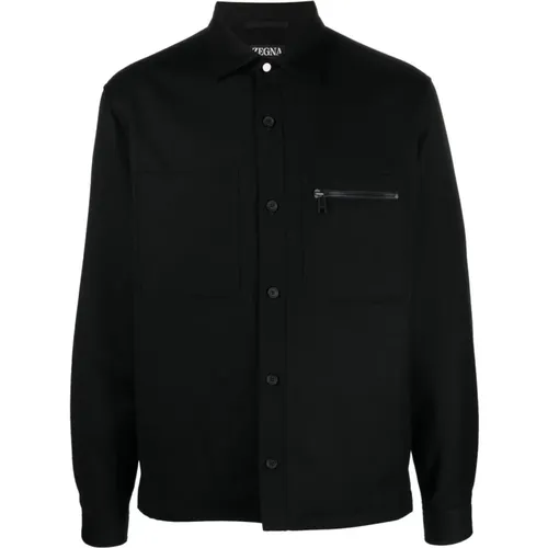 Mens Clothing Shirts Aw23 , male, Sizes: S - Ermenegildo Zegna - Modalova