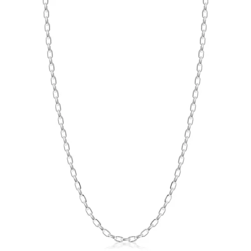 Sterling Silver Faceted Cable Chain - Nialaya - Modalova