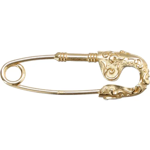 Gold Arabesque Safety Pin Earring , female, Sizes: ONE SIZE - Emanuele Bicocchi - Modalova