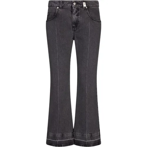 Graue Mini Flare Jeans mit Metallic-Details - alexander mcqueen - Modalova