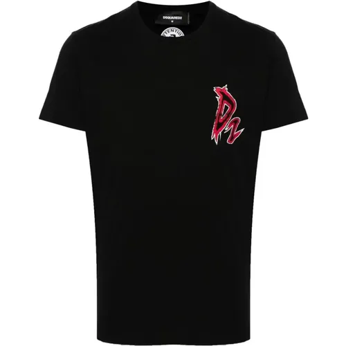 Heart Print T-Shirt and Polo , male, Sizes: 3XL, M, 2XL, L - Dsquared2 - Modalova