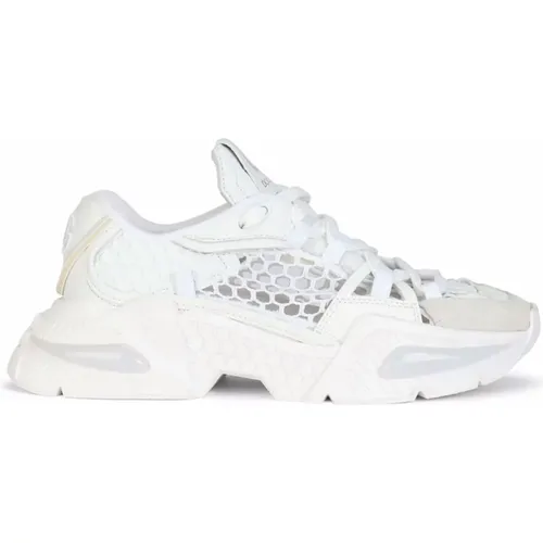 Bianco Mesh Low-Top Sneaker - Dolce & Gabbana - Modalova