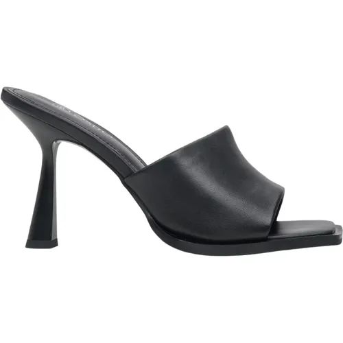 Schwarze Damen Echte Leder Stiletto Mules Er00113403 , Damen, Größe: 37 EU - Estro - Modalova