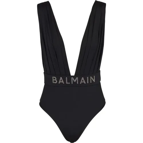 Drapierter Badeanzug , Damen, Größe: XS - Balmain - Modalova