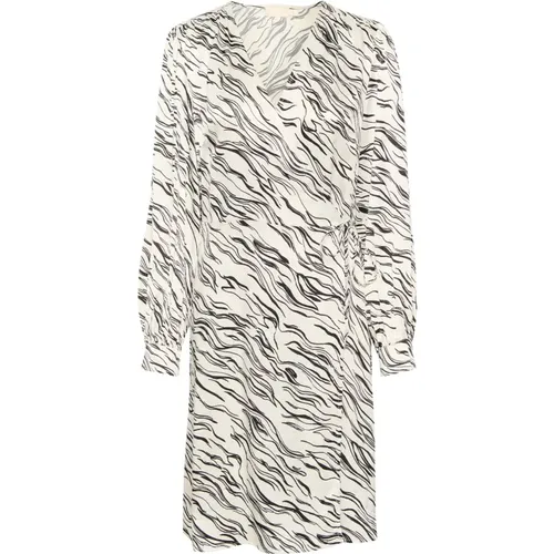 Wickelkleid mit Grafischem Muster , Damen, Größe: M - Soaked in Luxury - Modalova