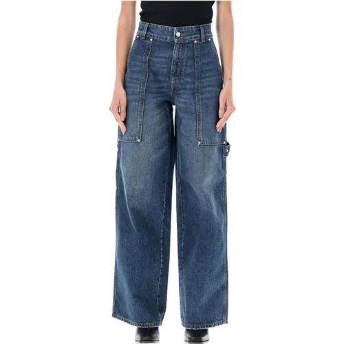 Dunkelblaue Vintage Cargo Denim Jeans , Damen, Größe: W27 - Stella Mccartney - Modalova