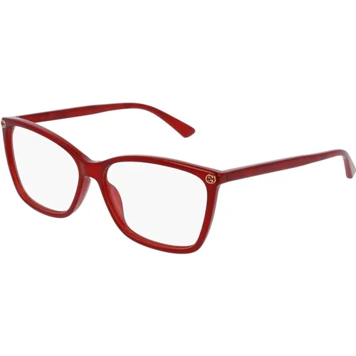 Rote Brillengestelle , unisex, Größe: 56 MM - Gucci - Modalova