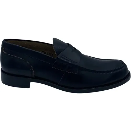 Schwarzer Leder Loafer Schuh , Herren, Größe: 43 EU - College - Modalova