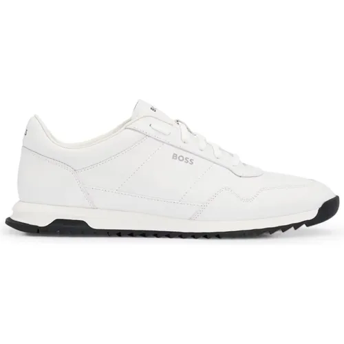 Leder Zayn Sneakers - Weiß , Herren, Größe: 41 EU - Hugo Boss - Modalova