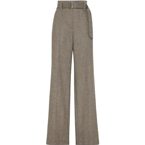 Wool Blend Pants , female, Sizes: S, XS - BRUNELLO CUCINELLI - Modalova