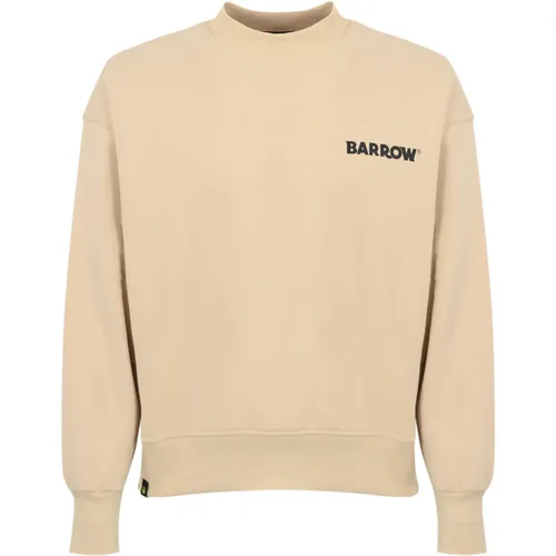 Sand Baumwollpullover mit Logodruck , Herren, Größe: L - BARROW - Modalova