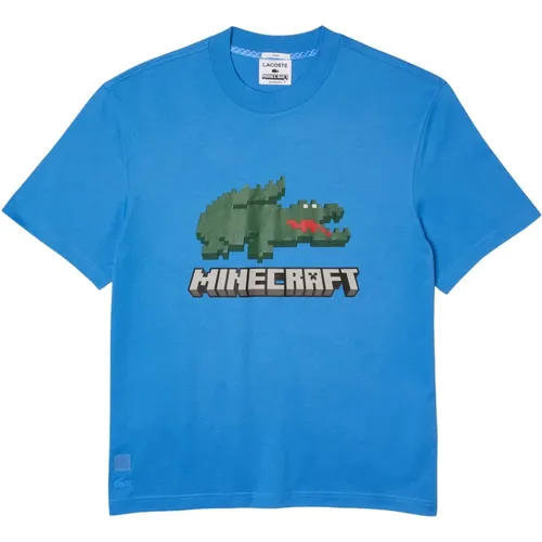Cotton Minecraft Logo T-Shirt , male, Sizes: L, XL - Lacoste - Modalova