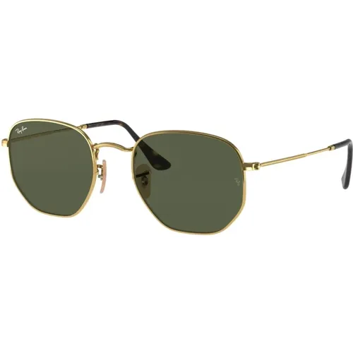 Hexagonale Sonnenbrille in Gold und Grün , unisex, Größe: 51 MM - Ray-Ban - Modalova