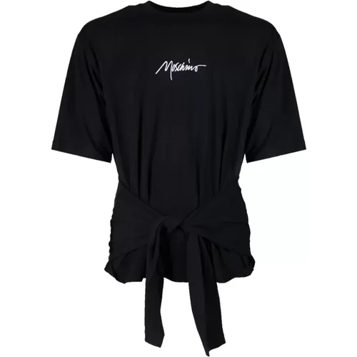 Doppelter Schnitt Schwarzes T-Shirt - Moschino - Modalova
